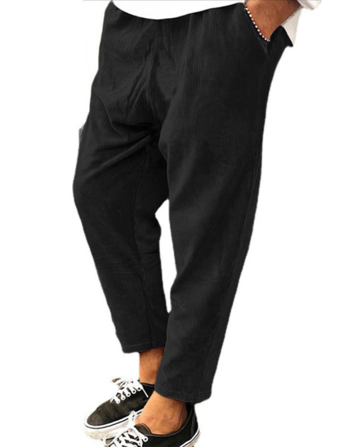 SHOPIQAT New Men's Corduroy Loose Casual Straight Cropped Pants - Premium from shopiqat - Just $7.900! Shop now at shopiqat
